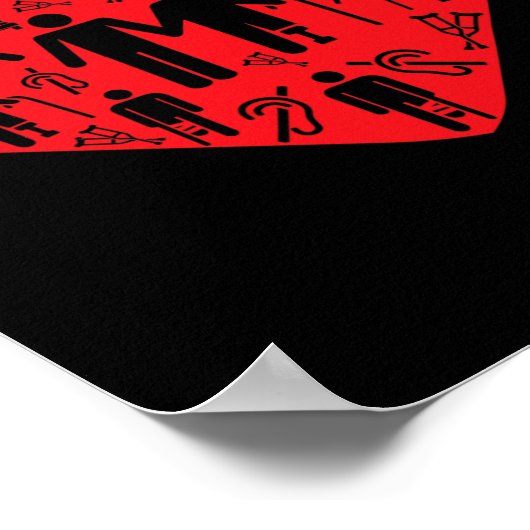 Liebe Behinderte Rollstuhl Quadriplegiker Parapleg Poster (Ecke)