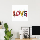 Liebe bei Blume Poster (Heimbüro)