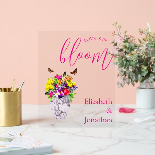 Liebe bei Blumenhochzeiten Acrylschild (Hochzeit)