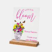 Liebe bei Blumenhochzeiten Acrylschild (Winkel)
