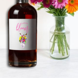 Liebe bei Blumenhochzeiten Alkoholflaschenetikett