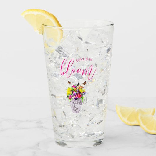 Liebe bei Blumenhochzeiten Glas (Vorderseite Ice)