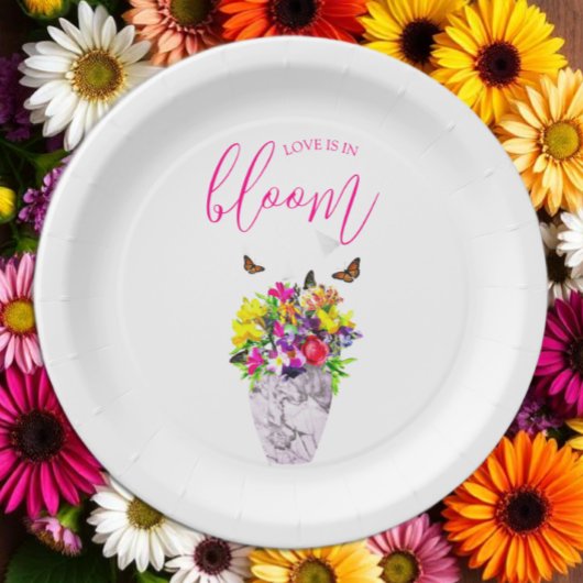 Liebe bei Blumenhochzeiten Pappteller
