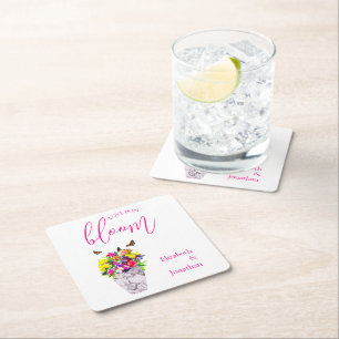 Liebe bei Blumenhochzeiten Rechteckiger Pappuntersetzer