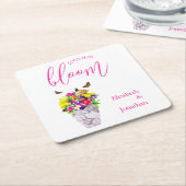 Liebe bei Blumenhochzeiten Rechteckiger Pappuntersetzer (angewinkelt)