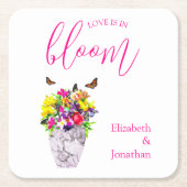 Liebe bei Blumenhochzeiten Rechteckiger Pappuntersetzer (Vorderseite)