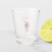 Liebe bei Blumenhochzeiten Schnapsglas (Rückseite)