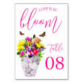 Liebe bei Blumenhochzeiten Tischnummer (Vorderseite)