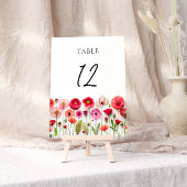 Liebe bei Blumenhochzeiten Tischnummer