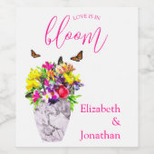 Liebe bei Blumenhochzeiten Weinetikett (Einzelnes Label)