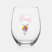 Liebe bei Blumenhochzeiten Weinglas Ohne Stiel (Vorderseite)