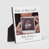 Liebe bei der Ankündigung der Schwangerschaft im e Fotoplatte (Vorderseite)