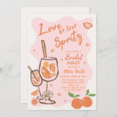 Liebe bei der ersten Spritz Bridal Dusche Einladun Einladung (Vorne/Hinten)