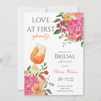 Liebe bei der ersten Spritz Bridal Dusche Einladun Einladung