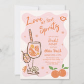 Liebe bei der ersten Spritz Bridal Dusche Einladun Einladung (Vorderseite)