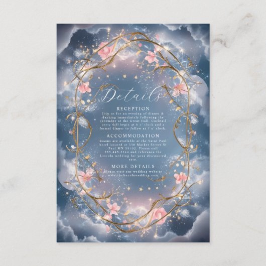 Liebe bei einer Hochzeit der Funkelnd Blumen Begleitkarte (Vorderseite)