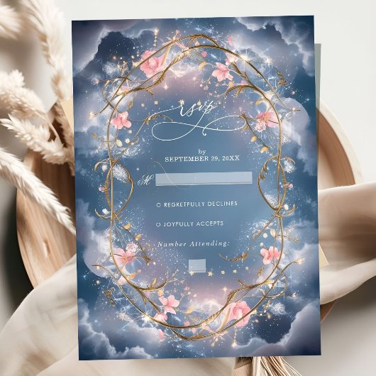 Liebe bei einer Hochzeit der Funkelnd Blumen RSVP Karte