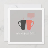 "Liebe bei erstem Latte" Dusche laden ein Einladung (Vorderseite)