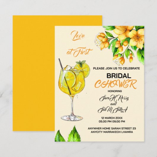 Liebe bei First Bridal Shower Einladung (Vorne/Hinten)