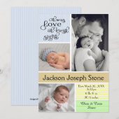 Liebe bei First Sight Colorful Collage - Junge Ankündigung (Vorne/Hinten)