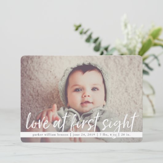 Liebe bei First Sight Overlay Geburtserklärung Ankündigung (Stehend Vorderseite)