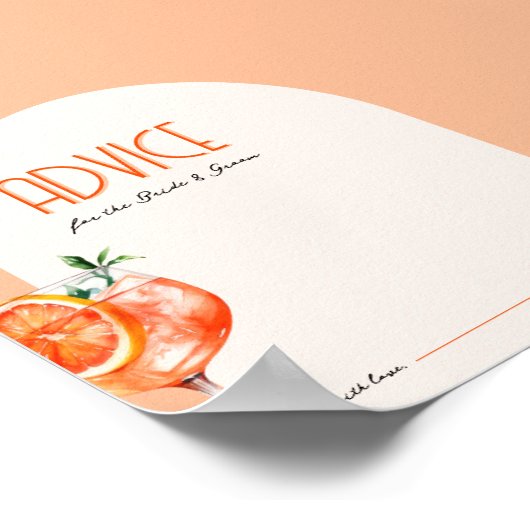 Liebe bei First Spritz Advice for Bride & Groom Poster (Ecke)