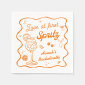 Liebe bei First Spritz Bachelorette Serviette (Vorderseite)