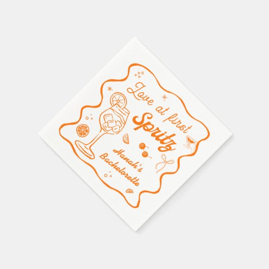 Liebe bei First Spritz Bachelorette Serviette (Ecke)