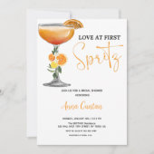 Liebe bei First Spritz Brautparty Cocktail Drink Einladung (Vorderseite)