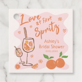 Liebe bei First Spritz Brautparty Gefälligungstags Geschenkanhänger