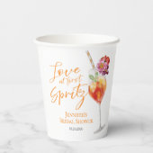 Liebe bei First Spritz | Brautparty Pappbecher (Rückseite)