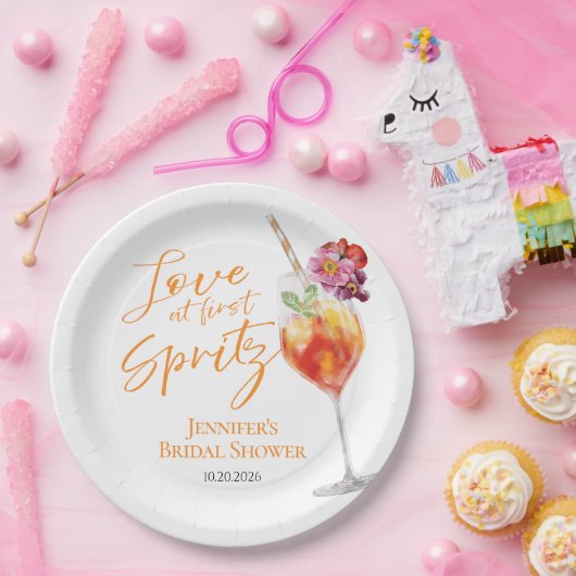 Liebe bei First Spritz | Brautparty Pappteller (Party)