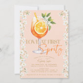 Liebe bei First Spritz Elegantes Brautparty Einladung (Vorderseite)
