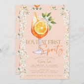 Liebe bei First Spritz Elegantes Brautparty Einladung (Vorne/Hinten)
