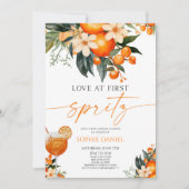Liebe bei First Spritz Spritzer Orange Brautparty Einladung (Vorderseite)