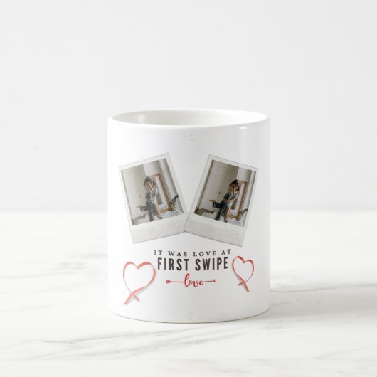 Liebe bei First Swipe Online Couple Valentine Kaffeetasse (Mittel)