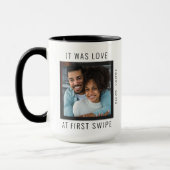 Liebe bei First Swipe Online Couple Valentine Tass Tasse (Links)