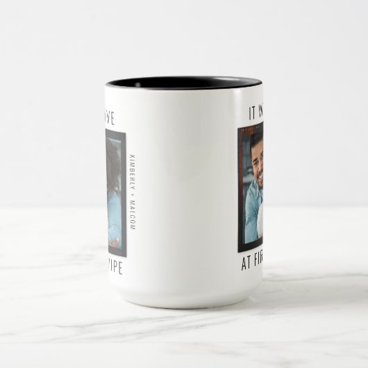 Liebe bei First Swipe Online Couple Valentine Tass Tasse (Zentrum)