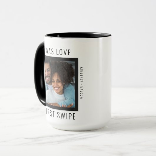 Liebe bei First Swipe Online Couple Valentine Tass Tasse (Vorderseite Links)