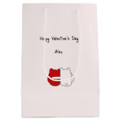 Liebe bei Niedlichen Bärenpaaren Mittlere Geschenktüte (Rückseite)