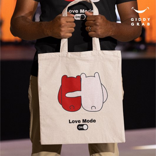 Liebe bei Niedlichen Bärenpaaren Tragetasche