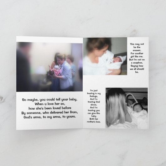 Liebe beider Mutter (Adoptiv und Geburtmutter) Karte (Innenseite)