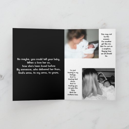 Liebe beider Mutter (Adoptiv und Geburtmutter) Karte (Innenseite)