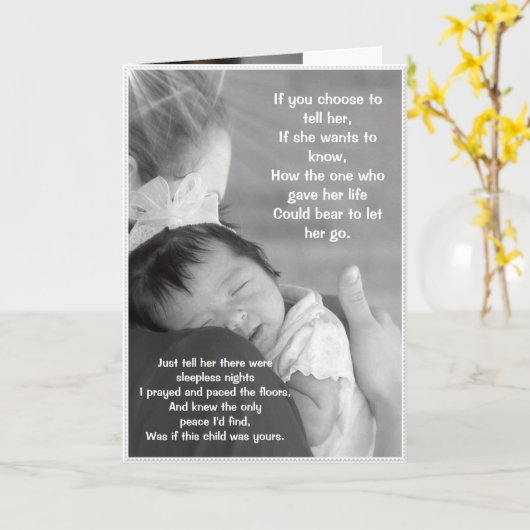 Liebe beider Mutter (Adoptiv und Geburtmutter) Karte (Gelbe Blume)