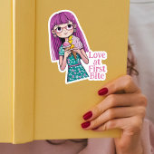 "Liebe beim ersten Biss"-Spaß Eis Cremekons Aufkleber