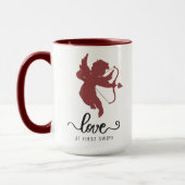 Liebe beim Ersten Schnabel Kupid Foto Valentine Tasse (Links)