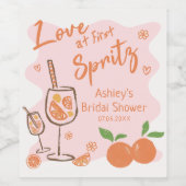 Liebe beim ersten Spritz Brautparty Weinsiegel Weinetikett (Einzelnes Label)