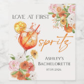 Liebe beim ersten Spritz Brautparty Weinsiegel Weinetikett (Einzelnes Label)