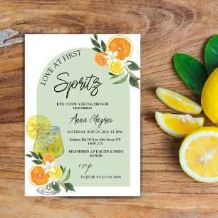 Liebe beim ersten Spritz Lemon Cocktail Brautparty Einladung