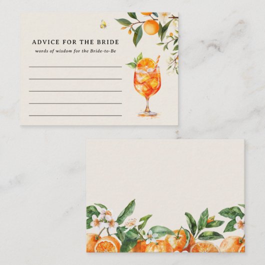 Liebe beim First Spritz'Advice für die Braut-in-Zu Begleitkarte (Vorne/Hinten)